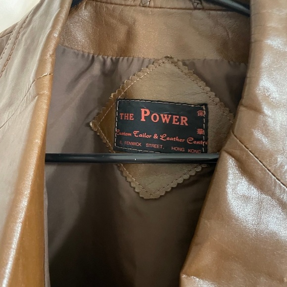 Vintage Japanese The Power leather coat blazer style by custom leathermaker S M - Picture 3 of 10